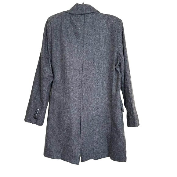 Thakoon Herringbone Side Tie Tie Gray Long Blazer Jacket NWT Medium - Picture 7 of 7